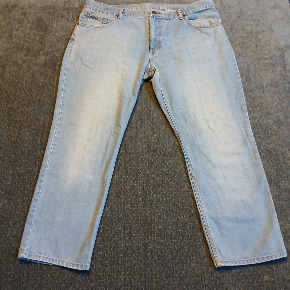 Gasoline 1989 Mens Straight Leg Light Wash Denim Jeans 40/29 Blue Cotton